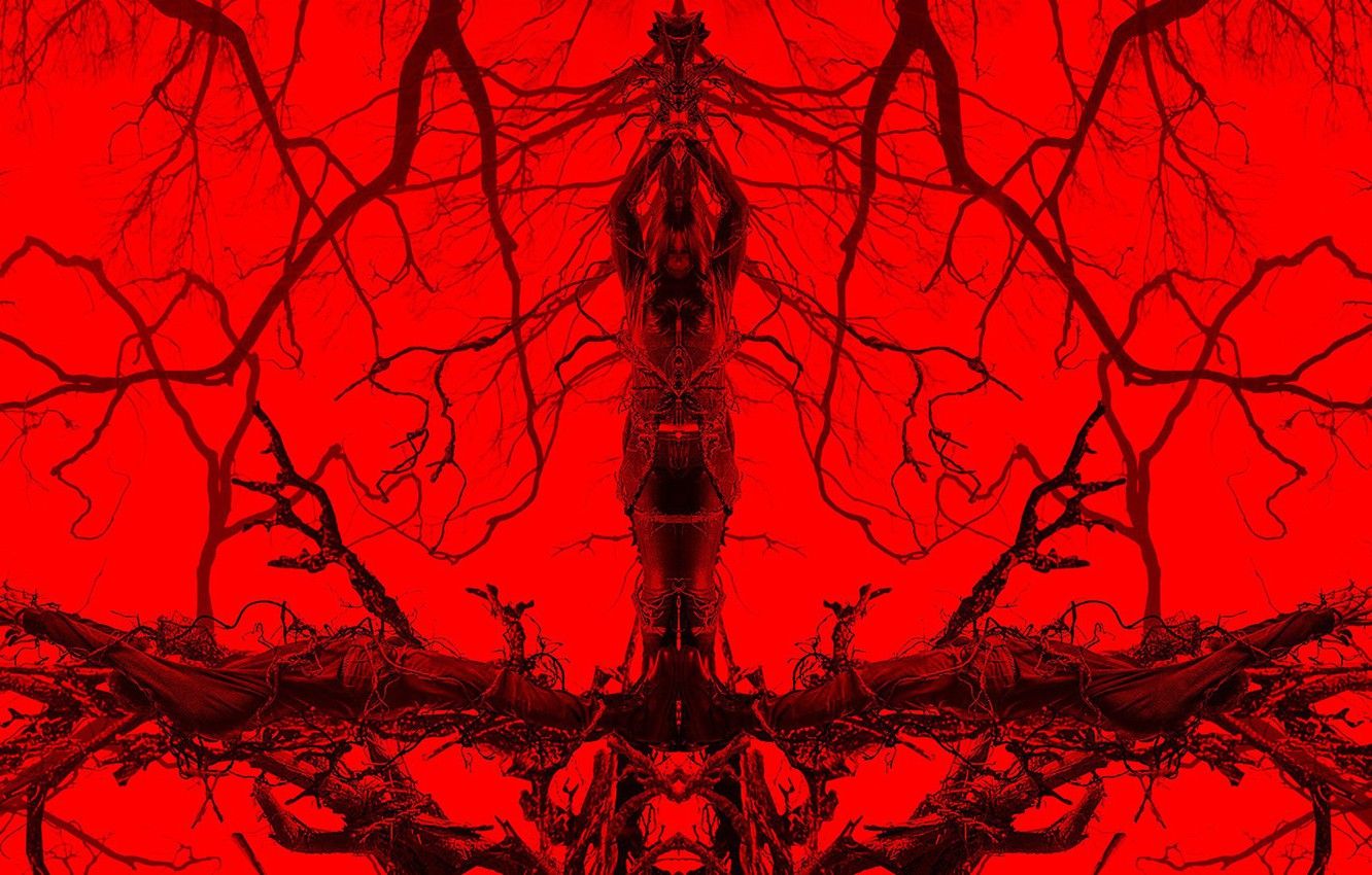 Wallpaper cinema, red, forest, devil, tree, movie, evil, film, branches, witch, sacrifice, The Woods, Blair Witch, human sacrifice image for desktop, section фильмы
