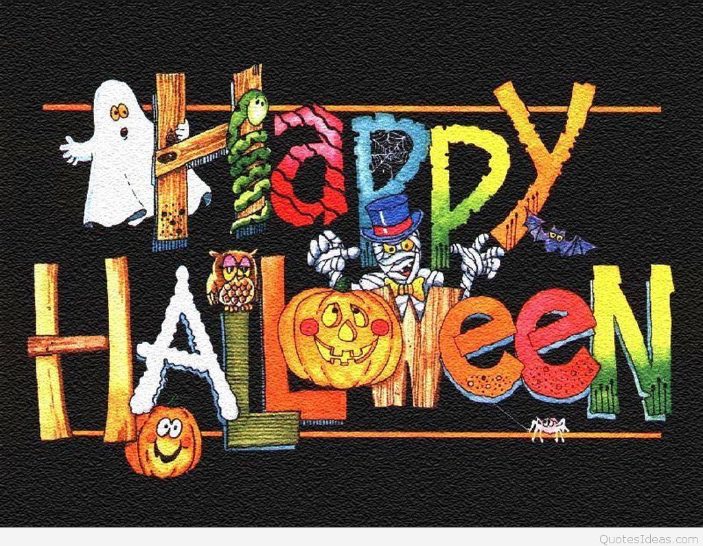 Wallpaper Happy Halloween cartoon wish 2015