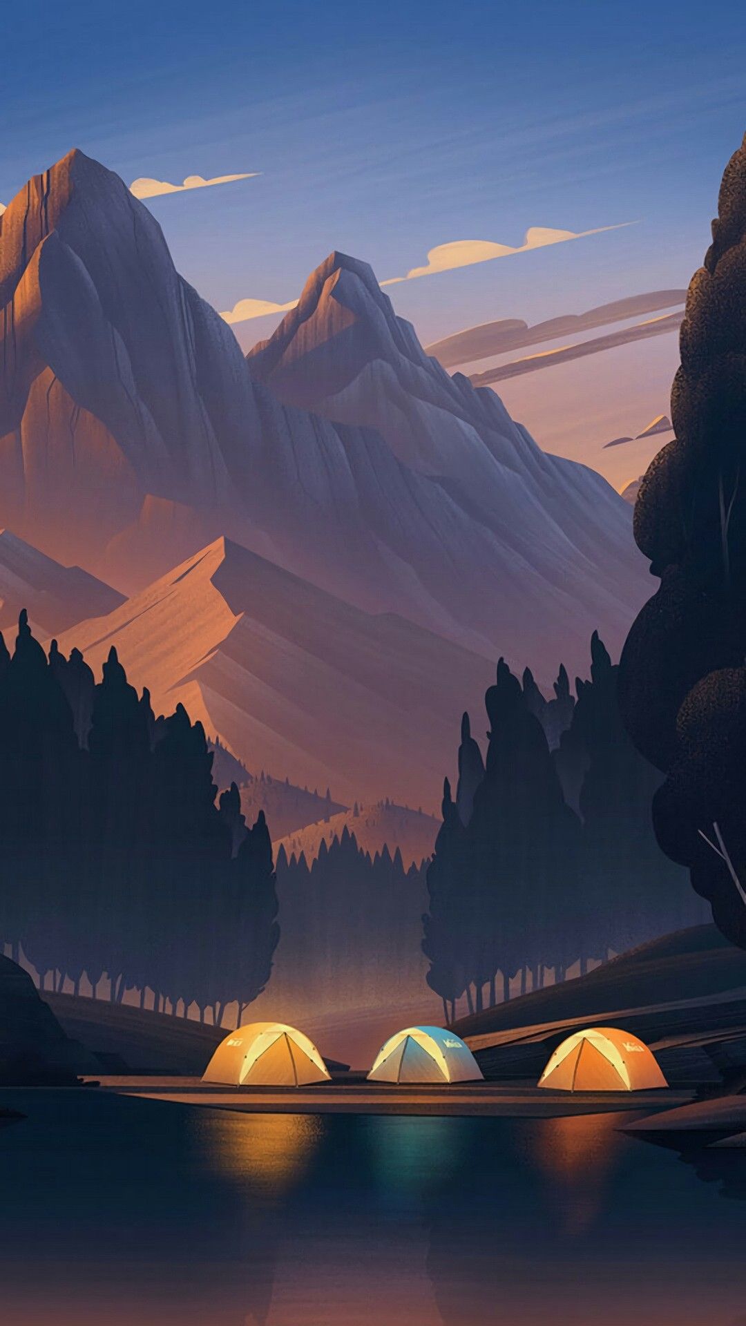 Truly beautiful mountains made in low poly. Artistic wallpaper, Scenery wallpaper, Landscape art