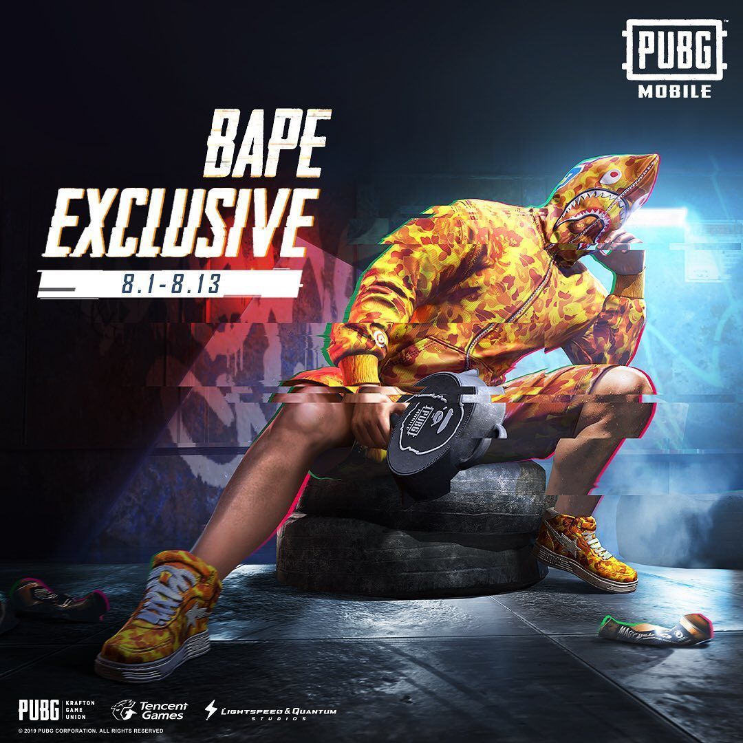 Don't miss out flex your fashion with BAPE gear in PUBG MOBILE!. Fan art, Background picture, Memes