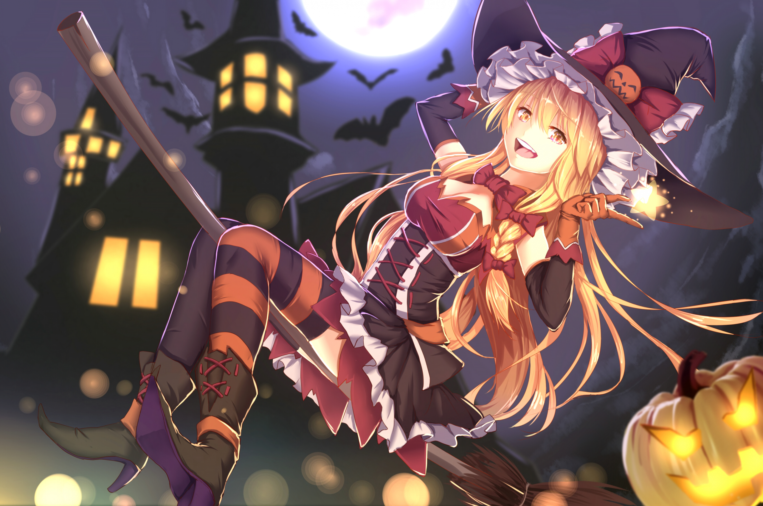 Free download Download 2560x1700 Anime Girl Halloween Costume Witch Broom [2560x1700] for your Desktop, Mobile & Tablet. Explore Halloween Anime Girls Wallpaper. Halloween Anime Girls Wallpaper, Anime Wallpaper Girls