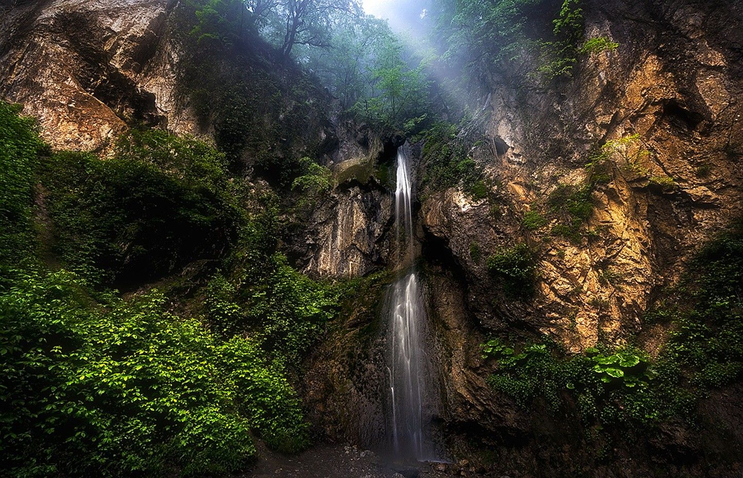 Waterfalls Waterfall Autumn Forest River HD Background