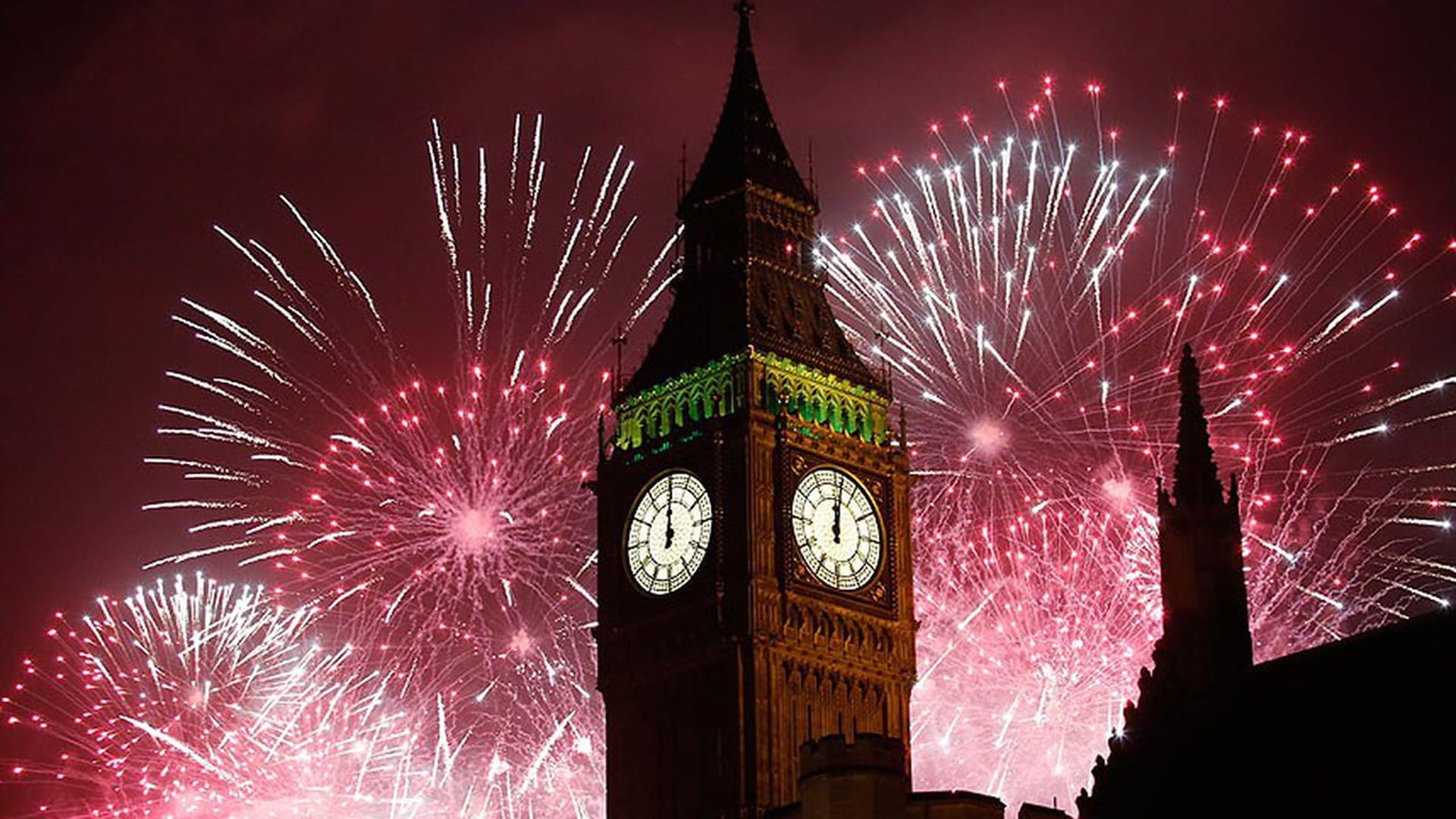 New Years Eve Fireworks In London Big Ben Clock In London Desktop HD Wallpaper For Mobile Phones Tablet And Pc 1920x1080, Wallpaper13.com