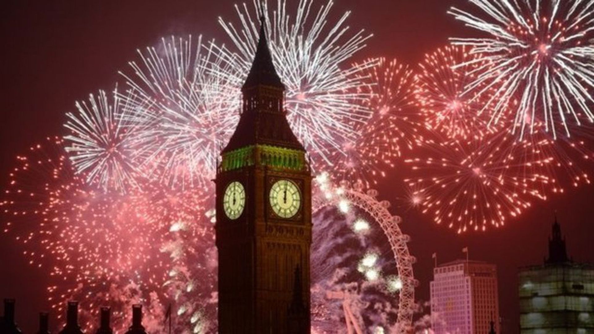 London New Year's Eve Fireworks Big Ben Uk Parliament Desktop Wallpaper HD Resolution 1920x1080, Wallpaper13.com