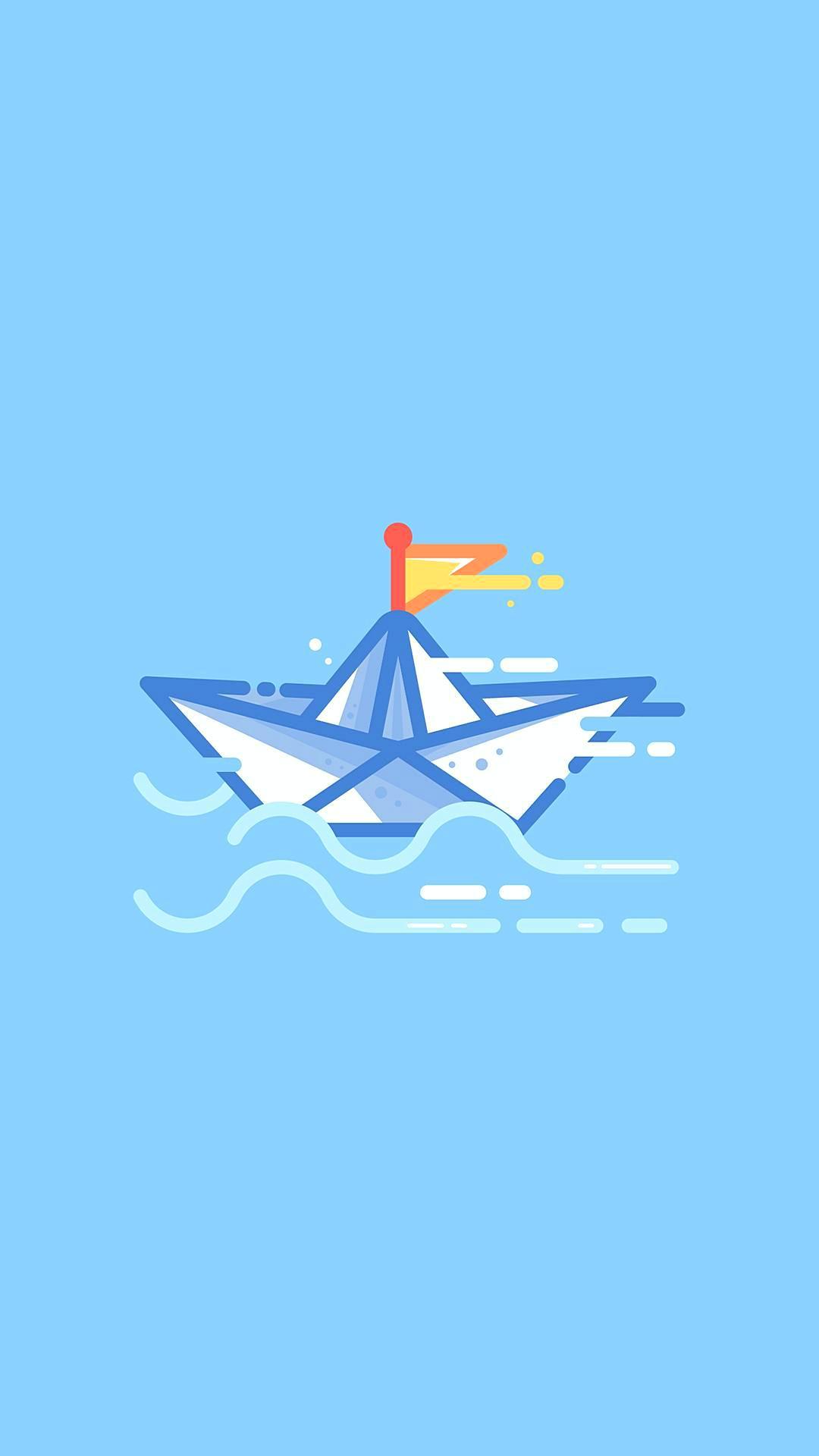 Paper Boat Designed Minimal Samsung Galaxy S20 HD Wallpaper