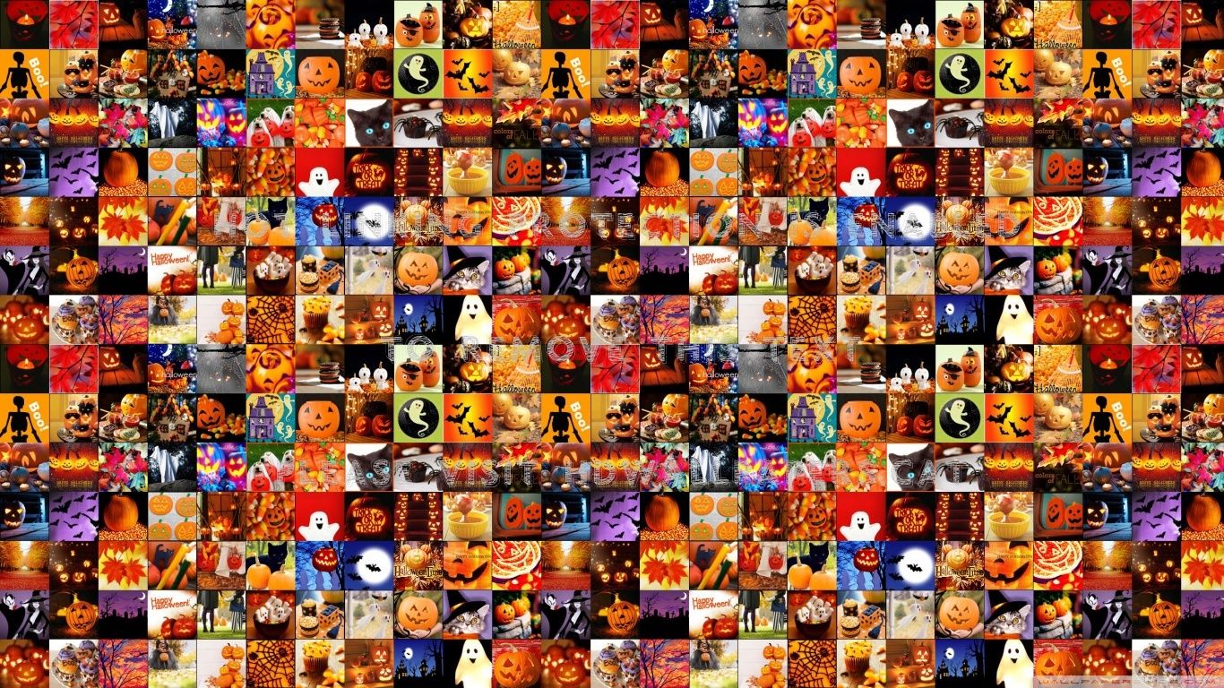 halloween icons collage cg abstract 3D and