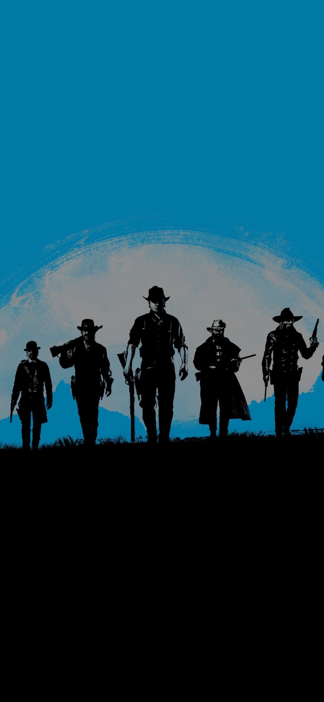 Download 1125x2436 wallpaper red dead redemption blue, poster, artwork, minimal, iphone x 1125x2436 HD image, background, 16170