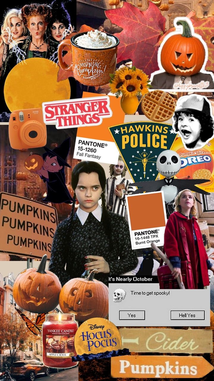 Download Cute Aesthetic Halloween Pumpkin Collage Wallpaper  Wallpaperscom