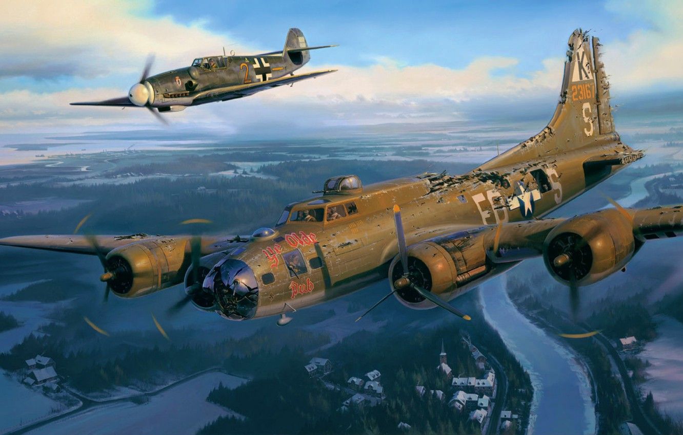 Wallpaper War, Art, Airplane, Painting, Aviation, B Ww BF 109 Image For Desktop, Section авиация