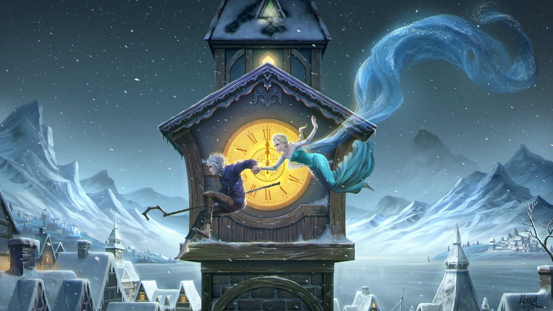 Jack Frost And Elsa Laptop Full HD 1080P HD 4k Wallpaper, Image, Background, Photo and Picture