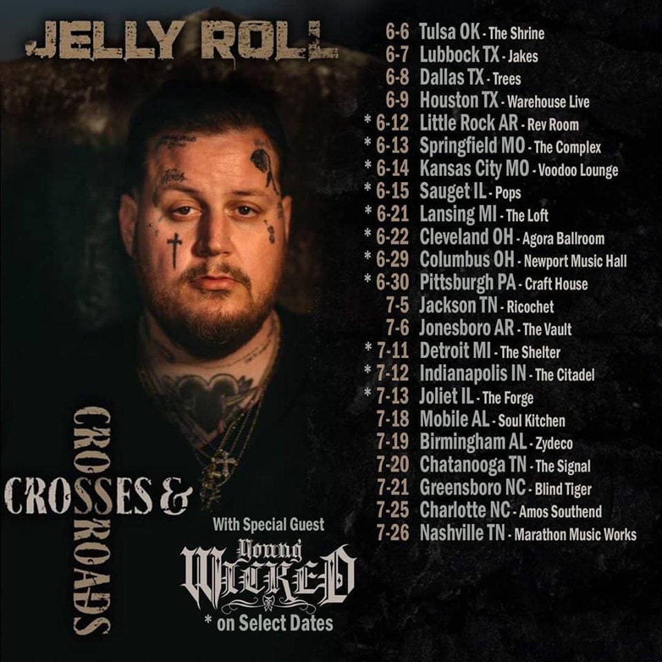 Young Wicked Added On Select Dates For Jelly Roll's Current Tour “Crosses & CrossRoads”!
