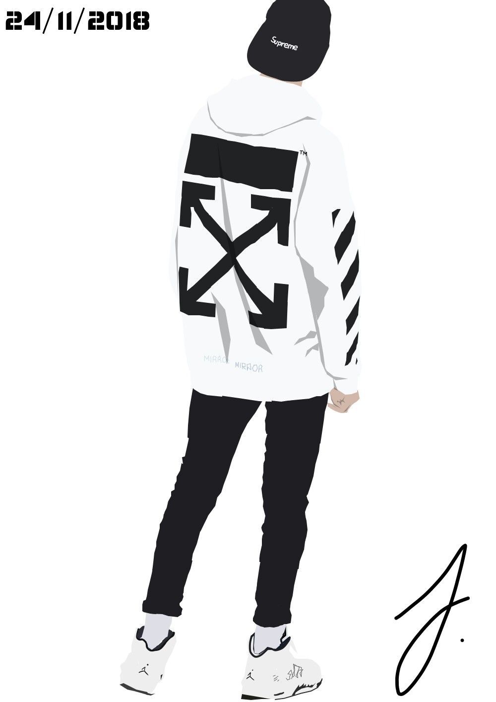 Off White Cartoon Wallpapers Wallpaper Cave