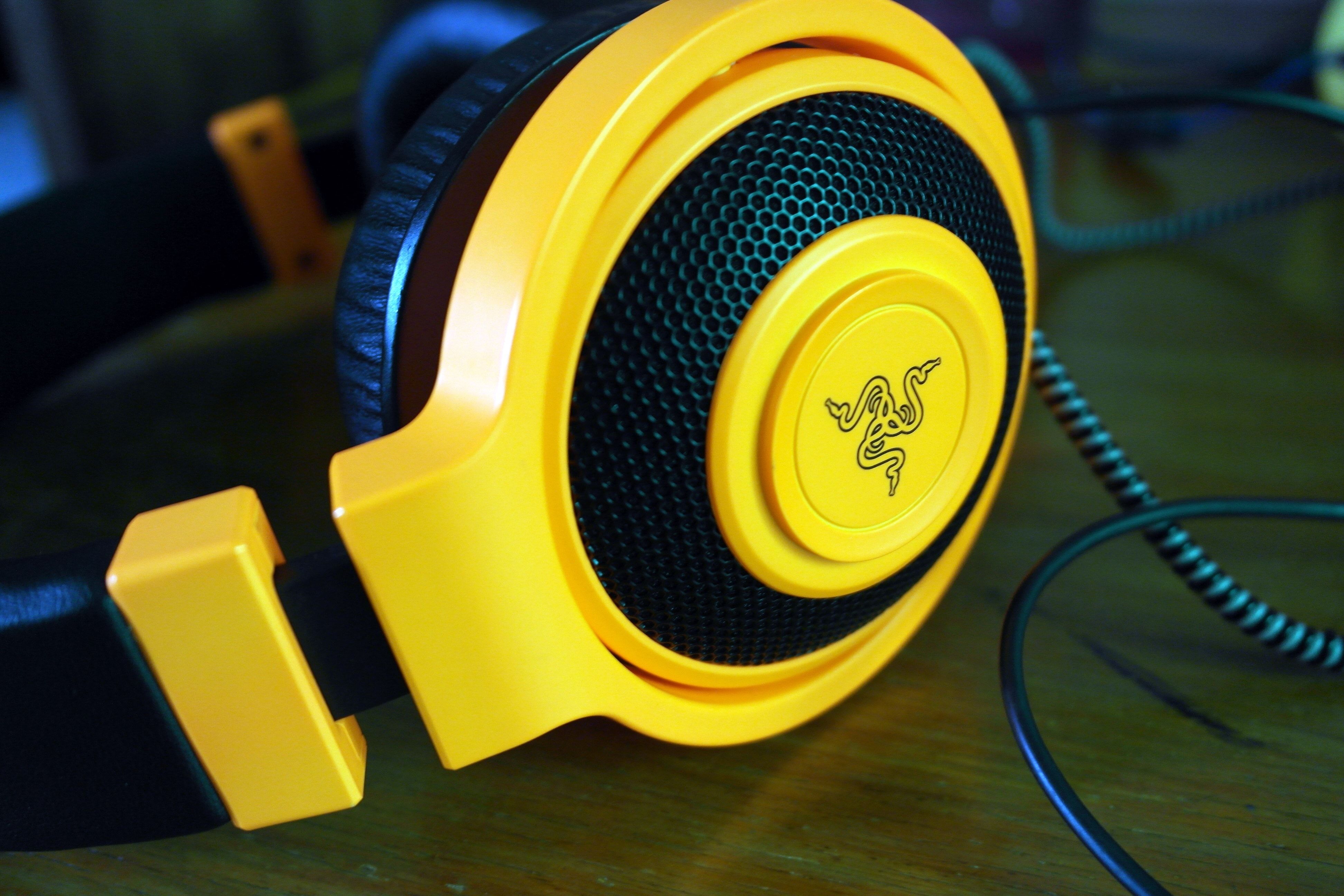 yellow razer gaming headset free image