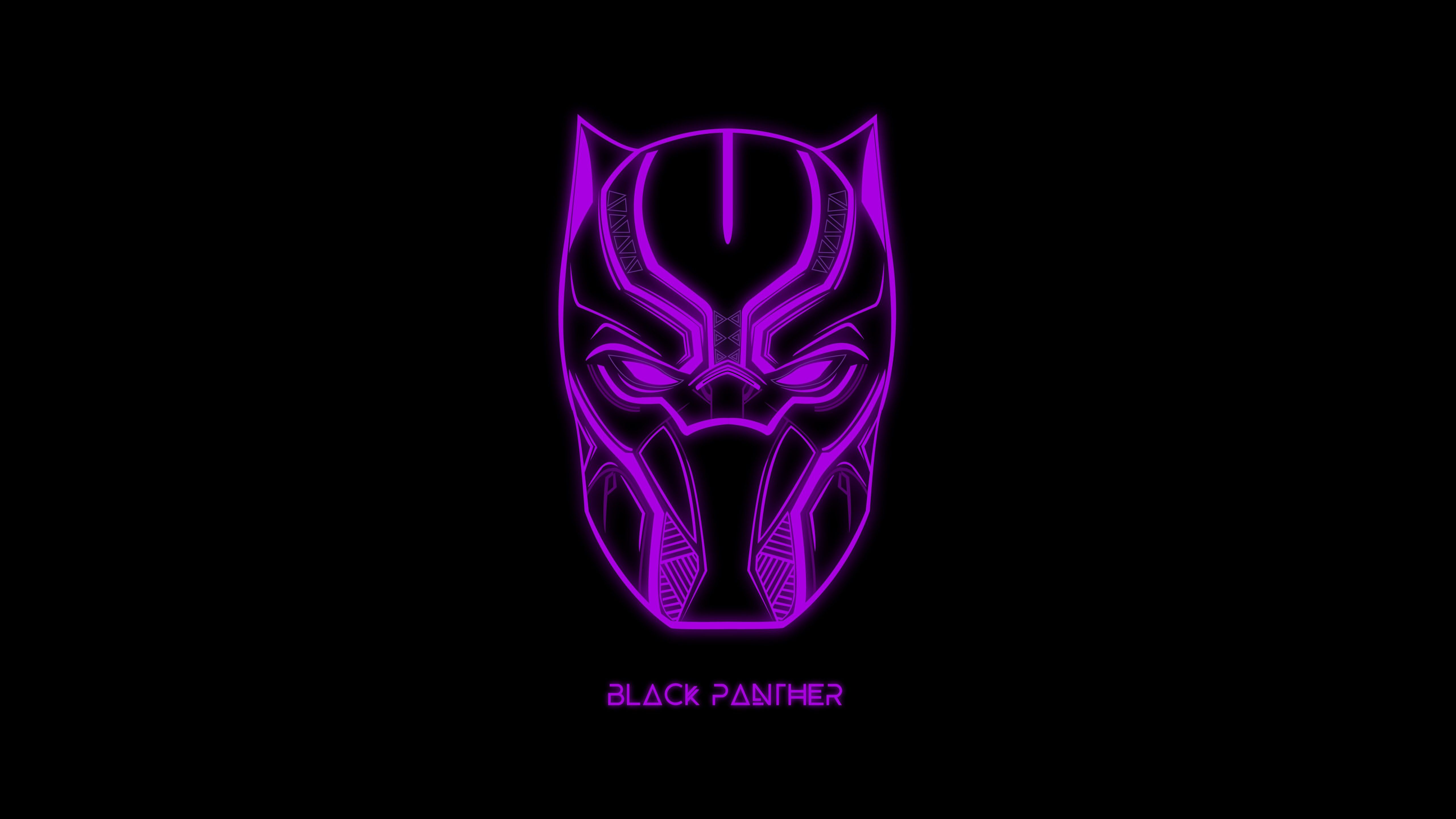 Black Panther Minimal Dark Artwork 5K Wallpaper