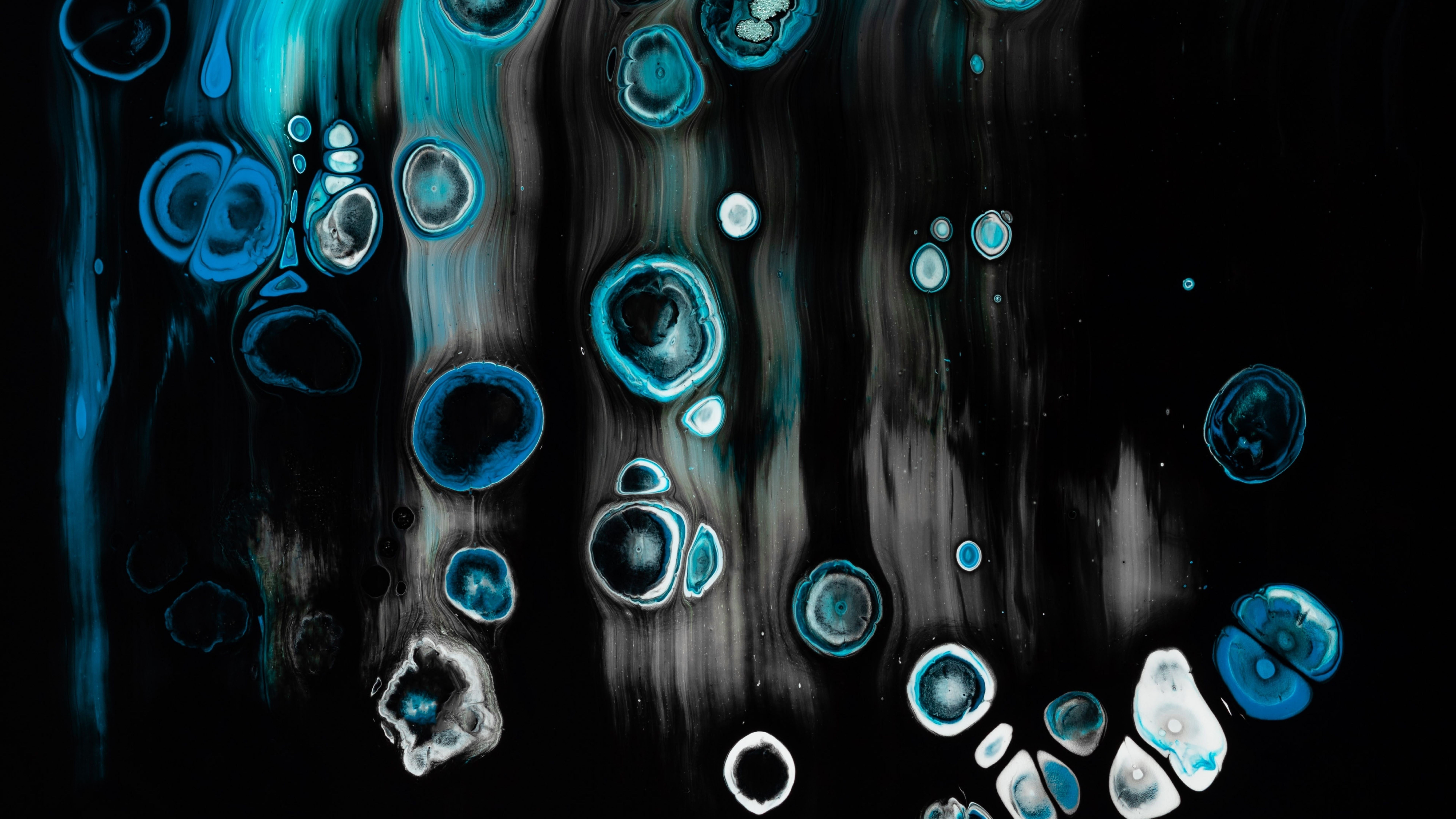 Blue And Black Abstract Paint 8K Wallpaper, HD Abstract 4K Wallpaper, Image, Photo and Background