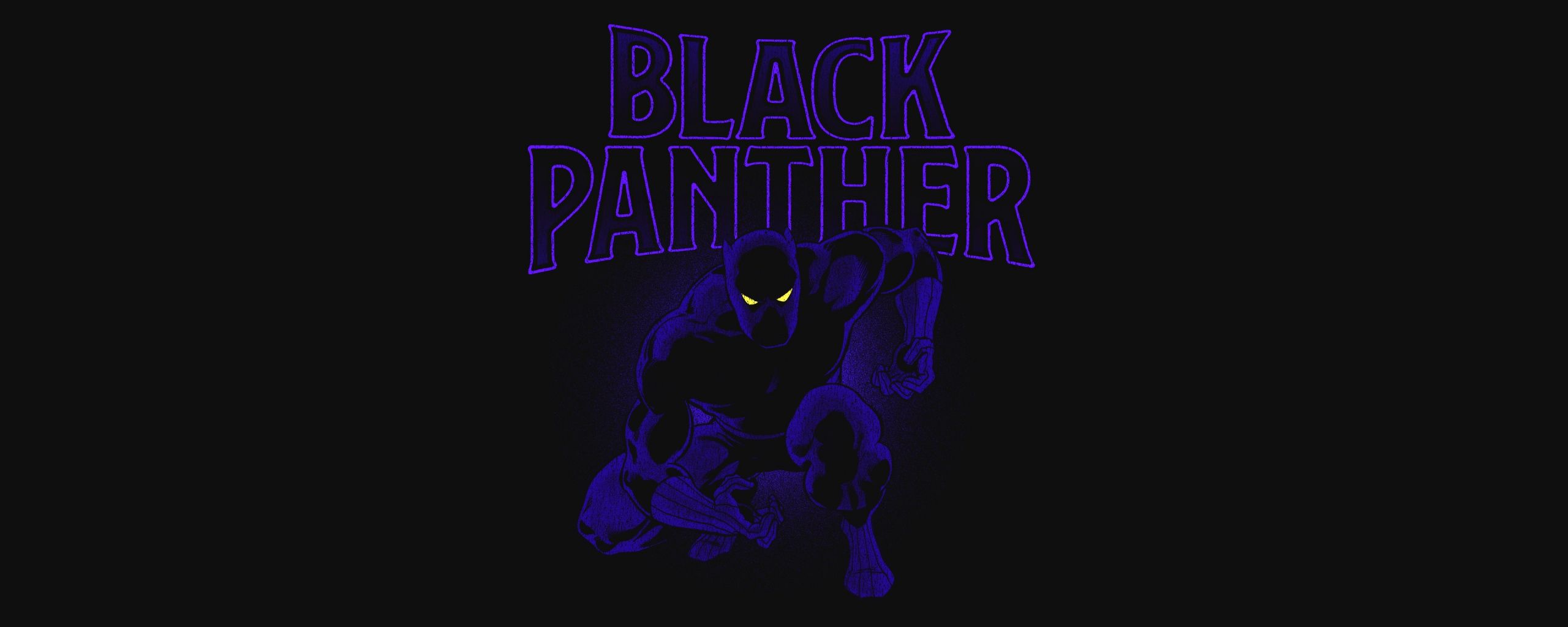 Download Black Panther, minimal, artwork, dark wallpaper, 2560x Dual Wide, Wide 21: Widescreen