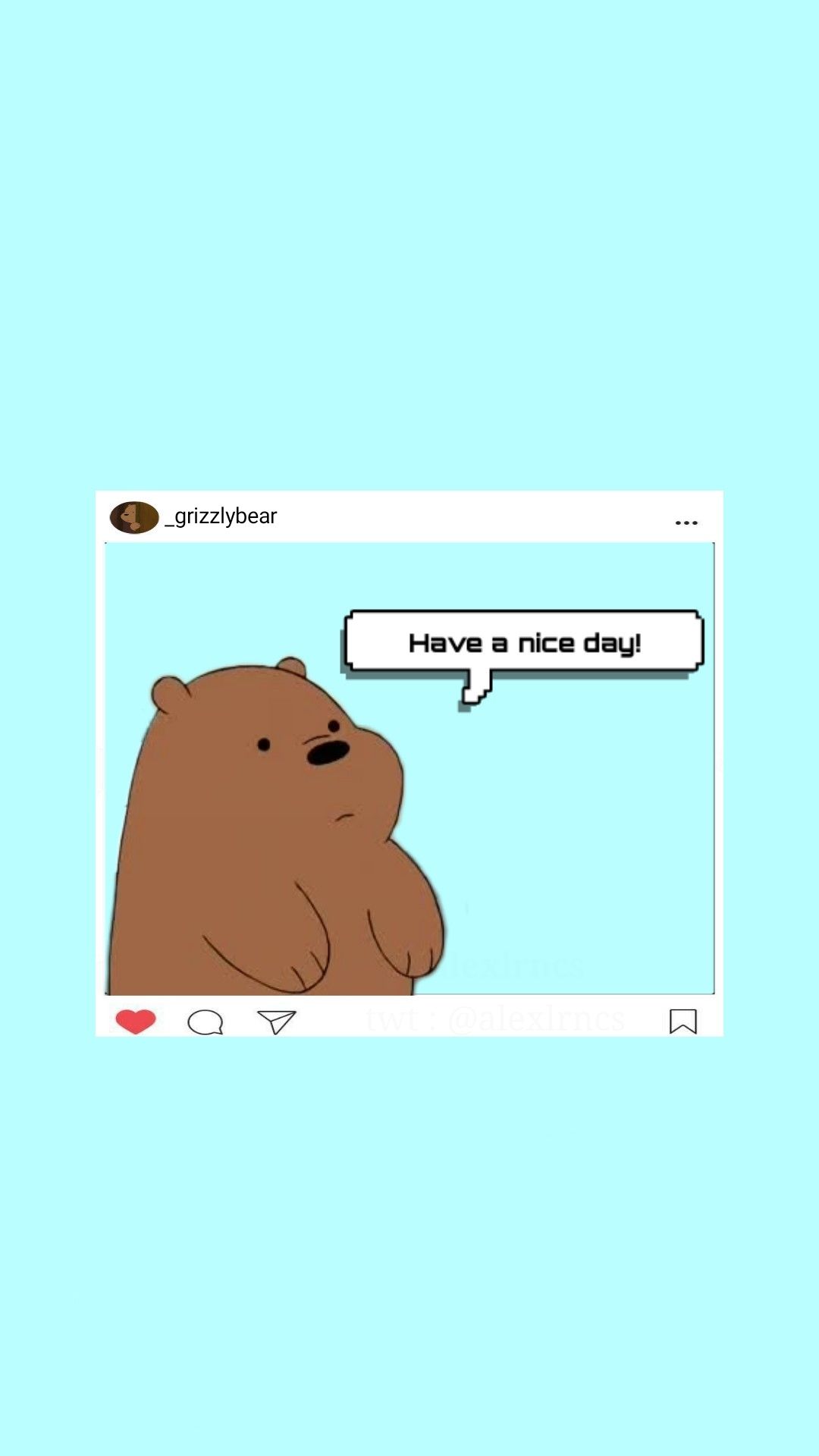 New! Baby Grizz has something to say! #webarebears #grizz #grizzlybear # grizzly #webarebearswallpaper #lockscreen #blue. We bare bears, Bare bears, Bear wallpaper