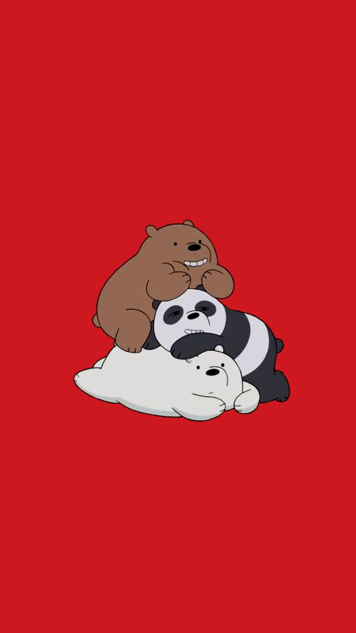 panda, we bare bears, ice bear and grizz