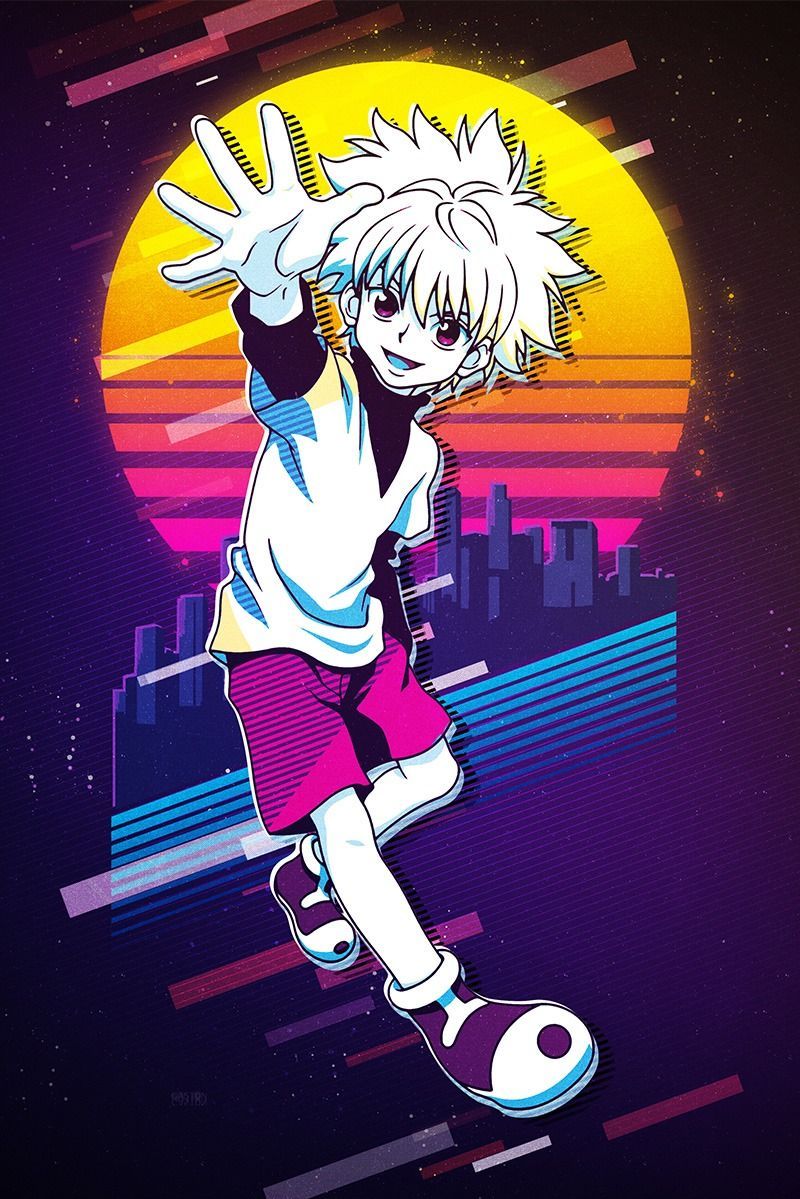 Killua' Poster Print by 80sRetro. Displate. Hunter anime, Character wallpaper, Anime wall art