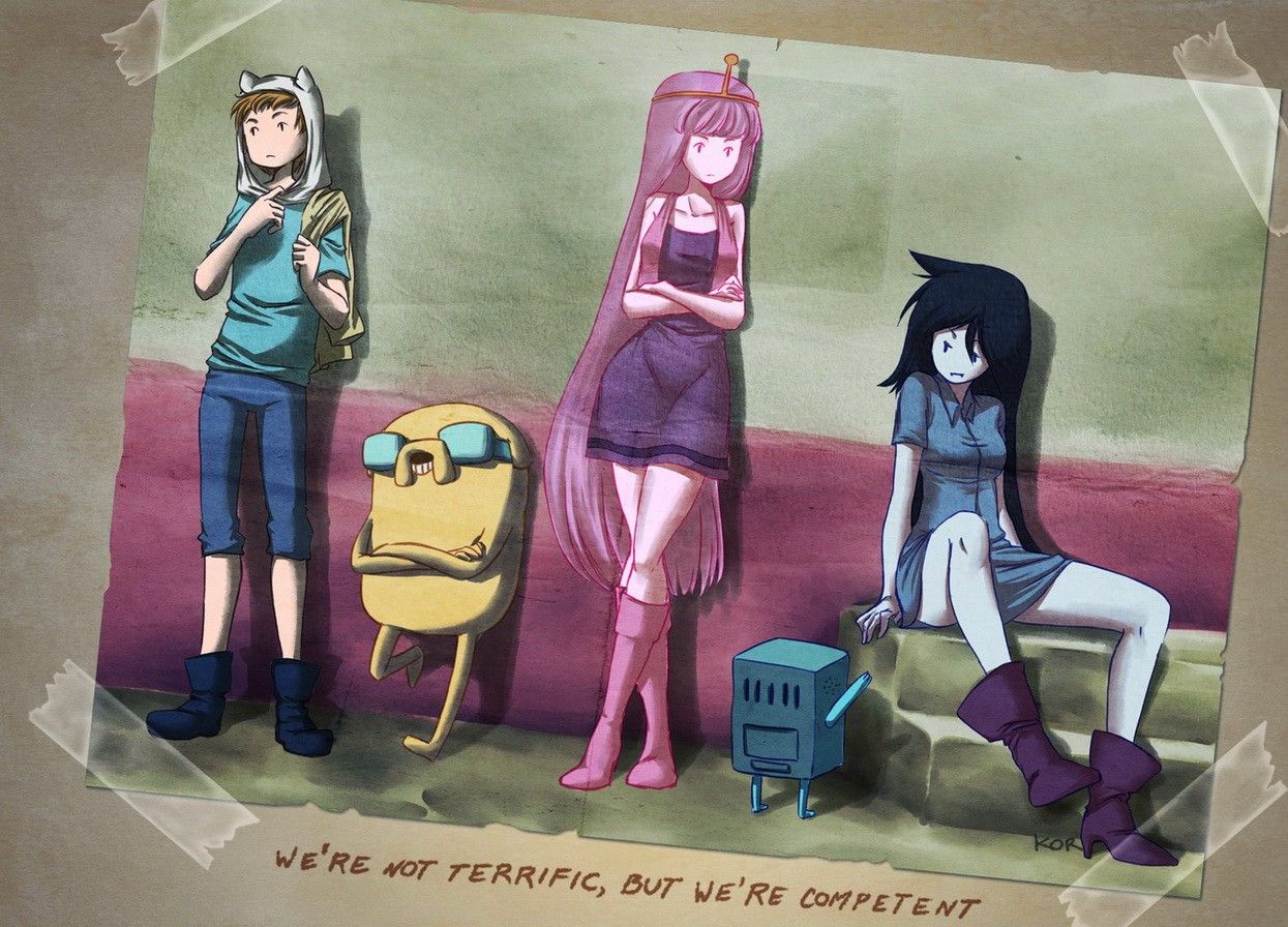 #Adventure Time, #Marceline the vampire queen, #Jake the Dog, #BMO, #Finn the Human, #Princess Bubblegum, wallpaper