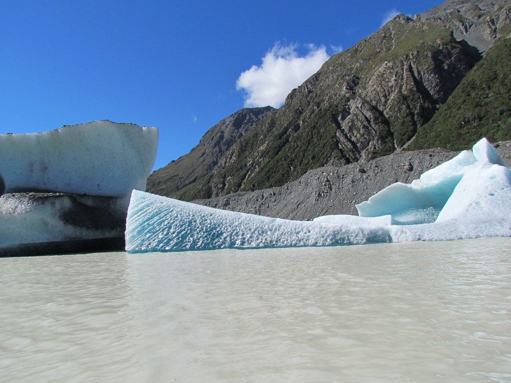 Icebergs on the Tasman Glacier Lake Zealand March 20