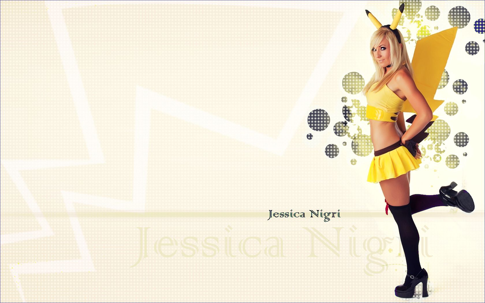 Jessica Nigri Blonde Cosplay Pokemon Pikachu women females girls babes wallpaperx1050