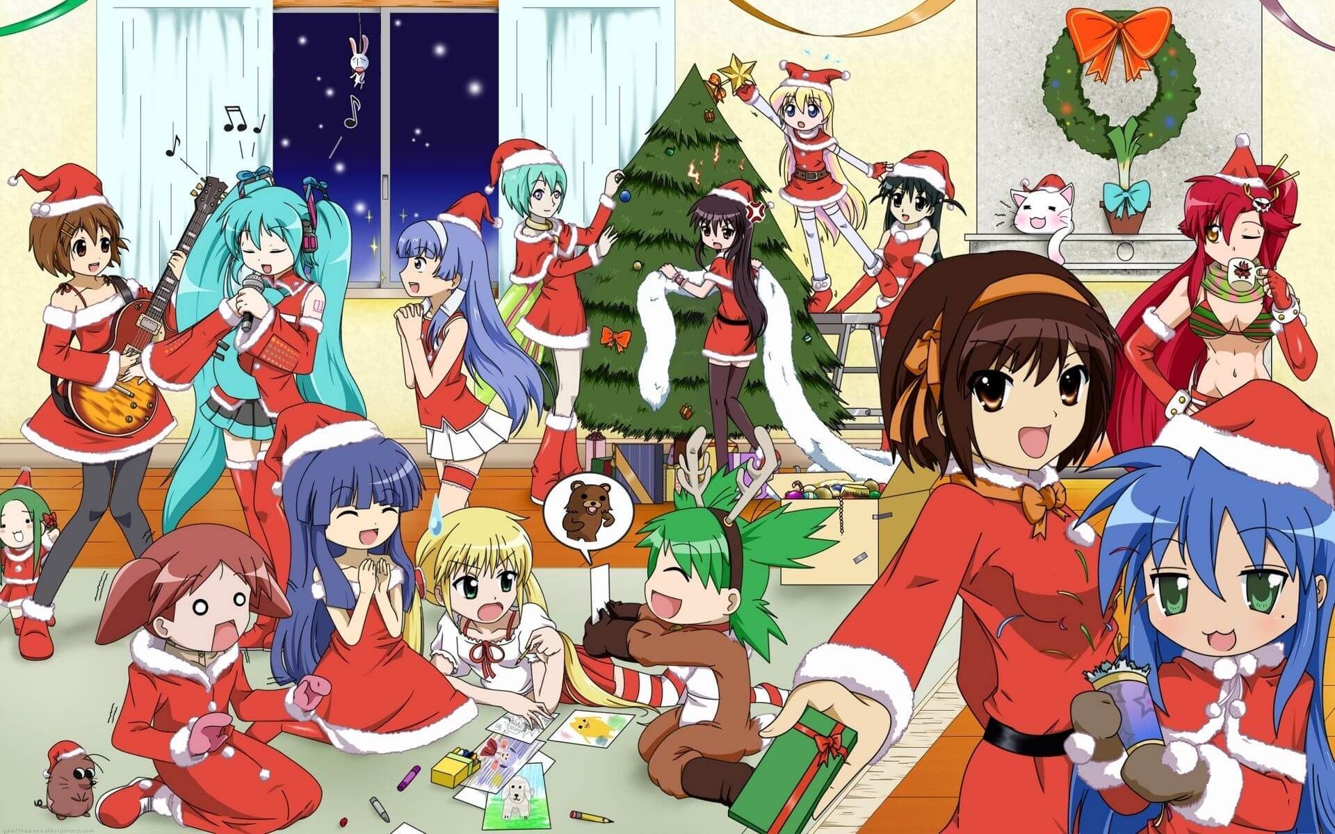 Anime Characters Christmas Wallpapers Wallpaper Cave