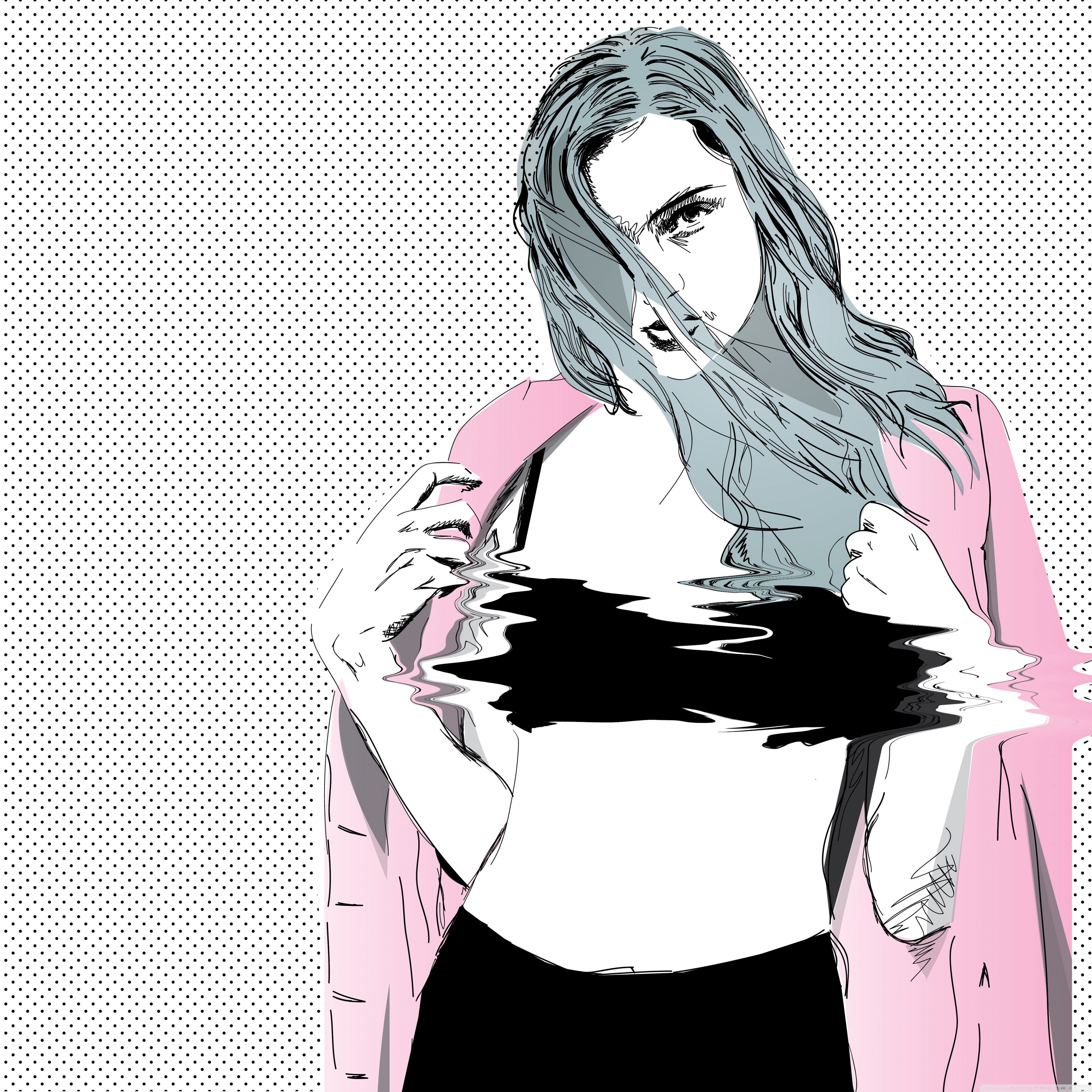 Girl Drawing Ultra HD Desktop Background Wallpaper for 4K UHD TV, Tablet