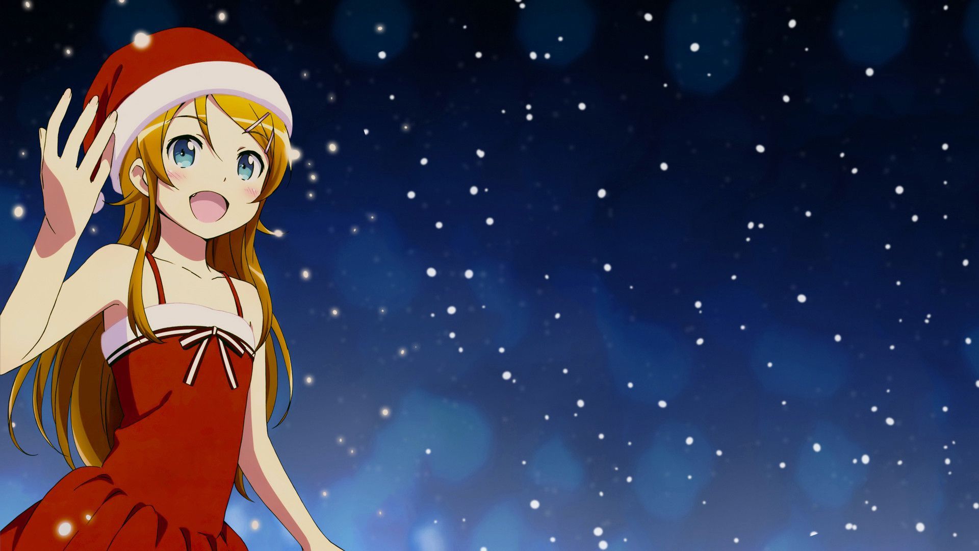 a child in front of a christmas tree at night - anime / manga style Stock  Illustration | Adobe Stock