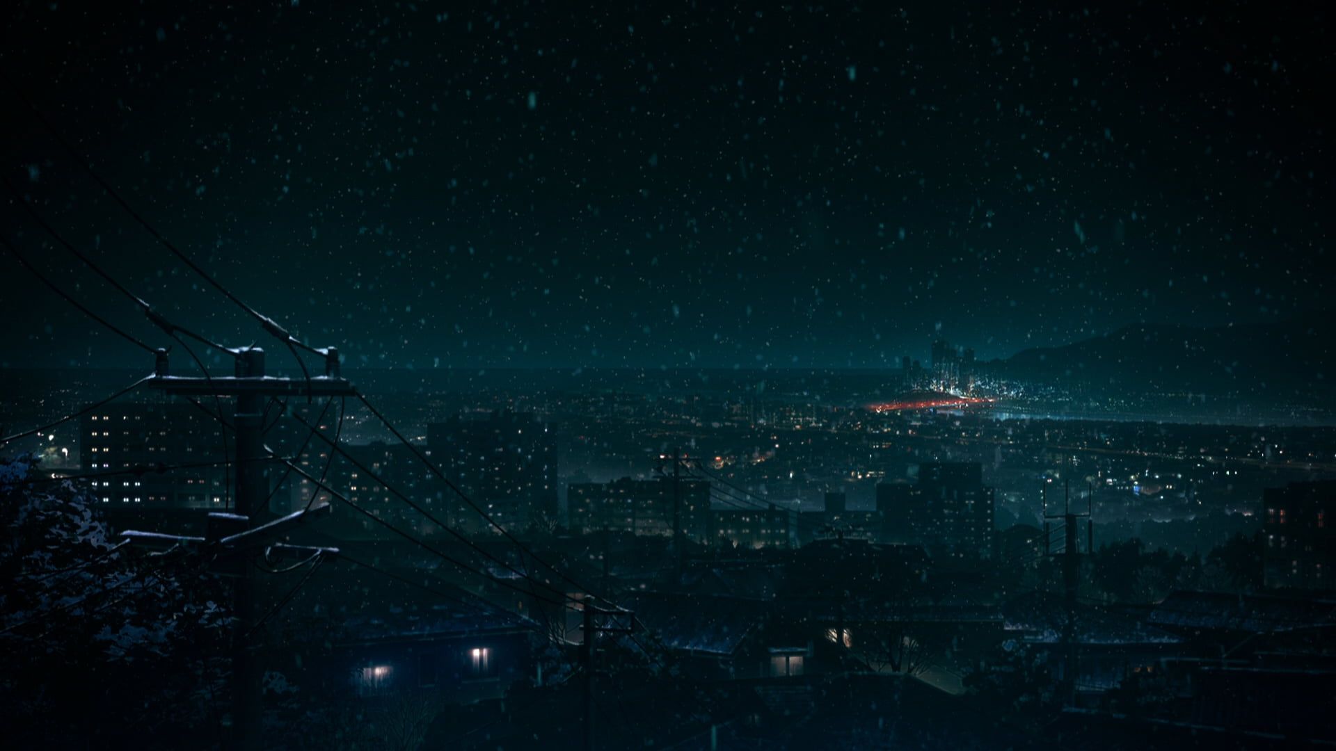 Premium Photo | Nighttime reflections lofi manga wallpaper of a sad yet  beautiful scene with cityscape