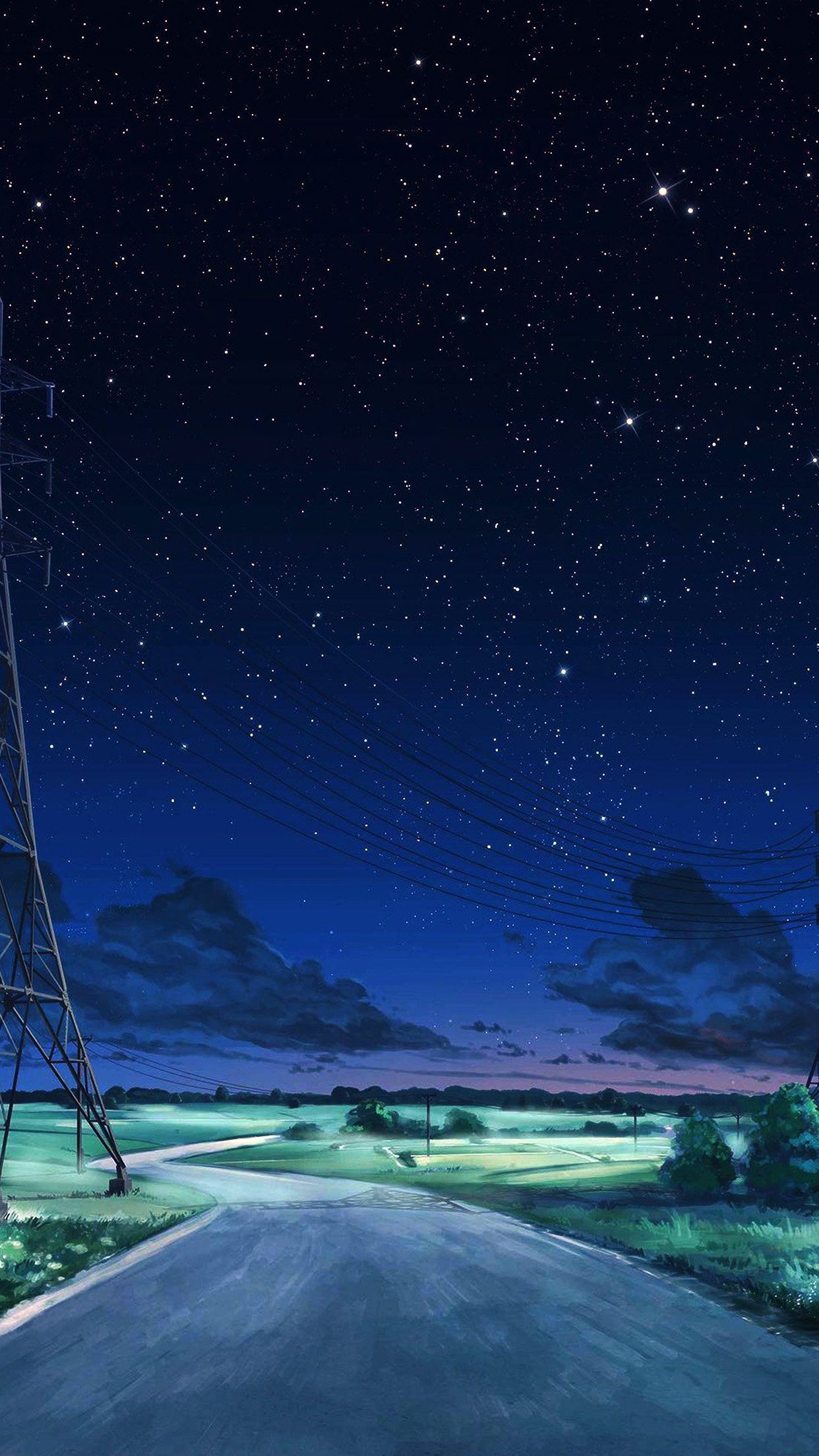 Wallpaper Night, Girl, Sky, Falling Star, Anime Landscape -  Resolution:1920x1180 - Wallpx