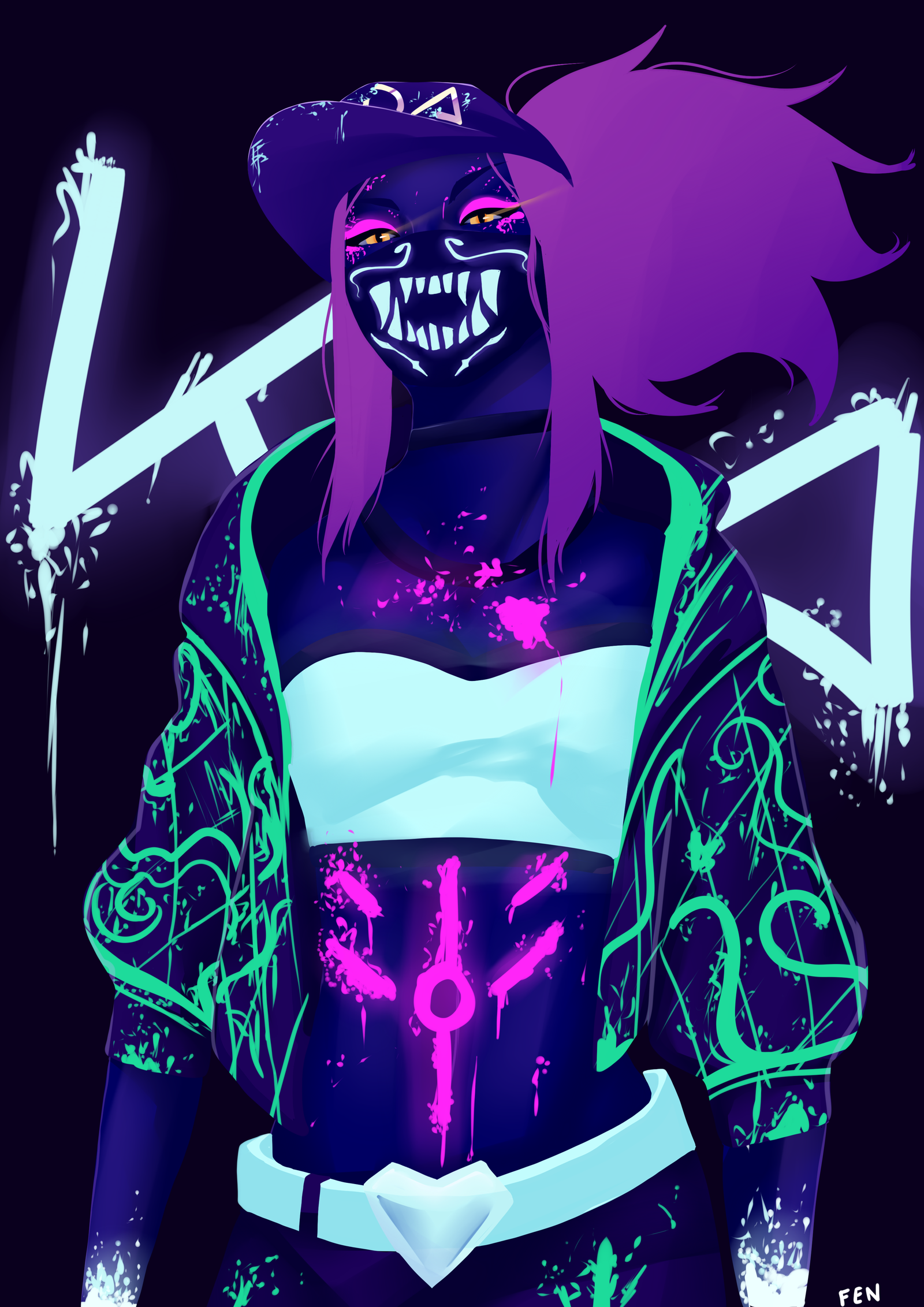 KDA Akali STARS Fanart By Fenears. League Of Legends Characters, Lol League Of Legends, League Of Legends Game