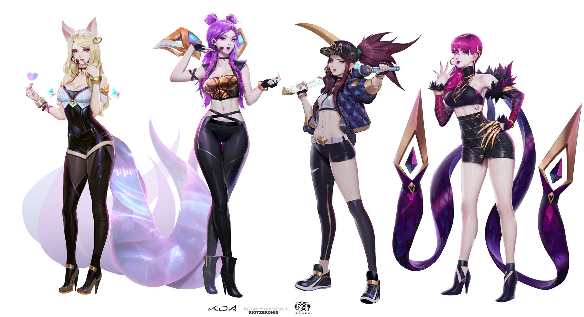 K DA Concept Art From League Of Legends, ♦️ Zeronis ♦️. League Of Legends, Lol League Of Legends, Character Design