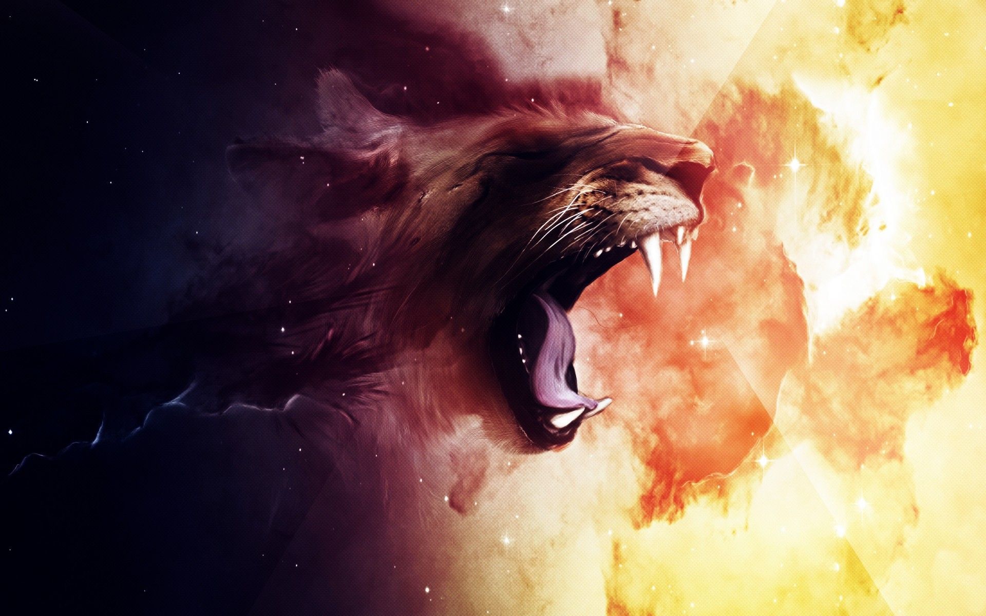 Stylized roaring lion wallpaper. What is digital art, Lion art, Abstract lion