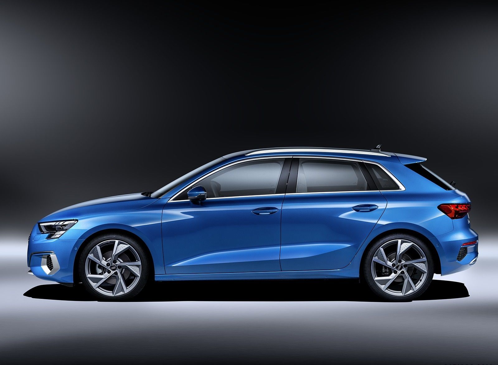 Audi A3 Sportback (Color: Atoll Blue) Side Wallpaper