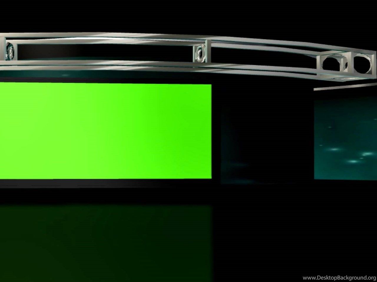FREE HD Virtual Studio Set Background Loop With Green Screen Tv. Desktop Background