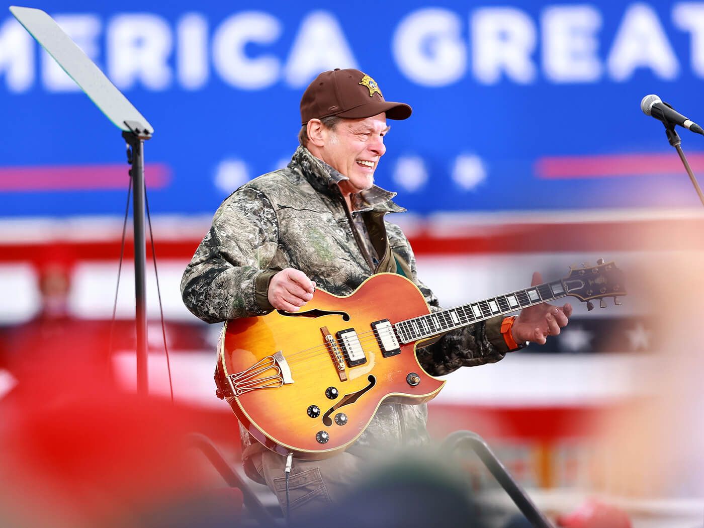 Ted Nugent declares Donald Trump the greatest president of our lifetime, performs the US national anthem at rally. Guitar.com. All Things Guitar