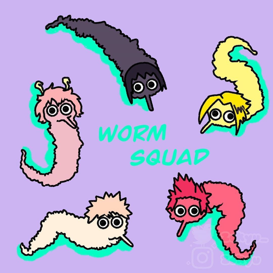 fluffy worm on a string