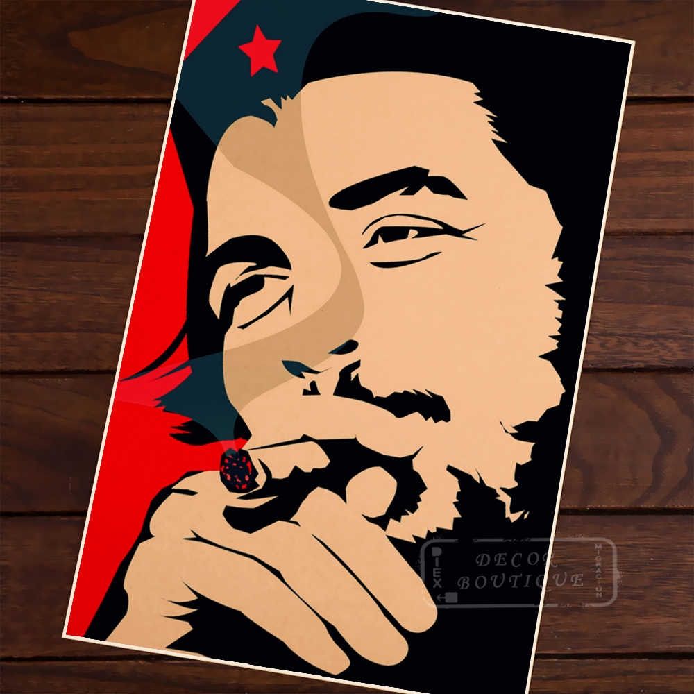 Pop art che guevara revolutionary leader photo Retro Vintage Kraft Canvas Painting Poster DIY Wall Home Bar Decor Gift. decorative poster. che guevaraposters posters
