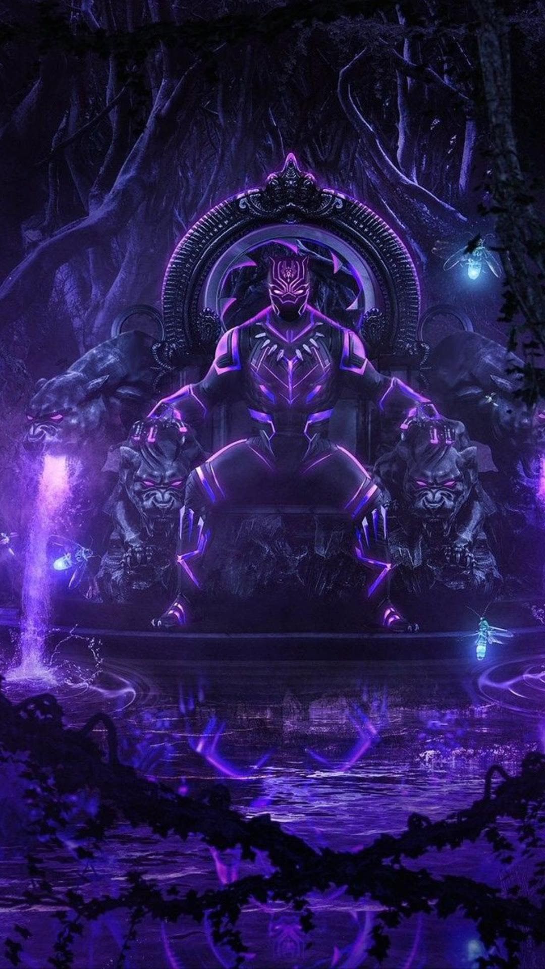 Black Panther With Purple Suit