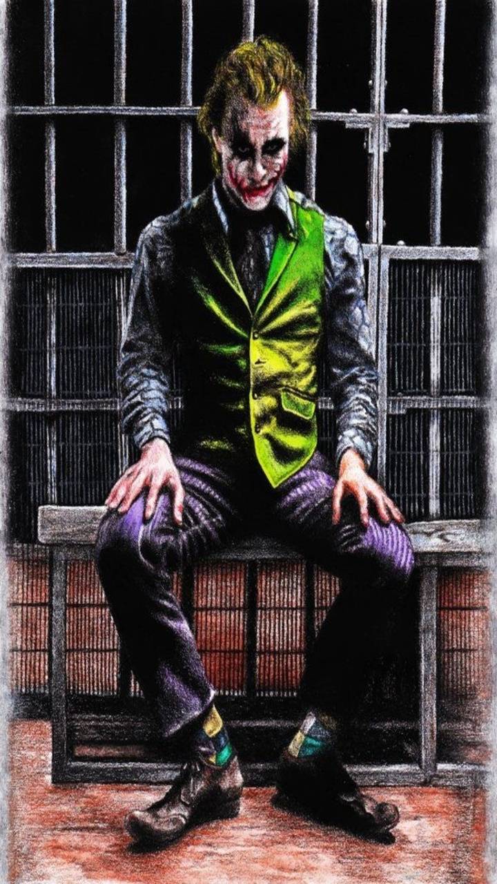 Joker in jail wallpaper