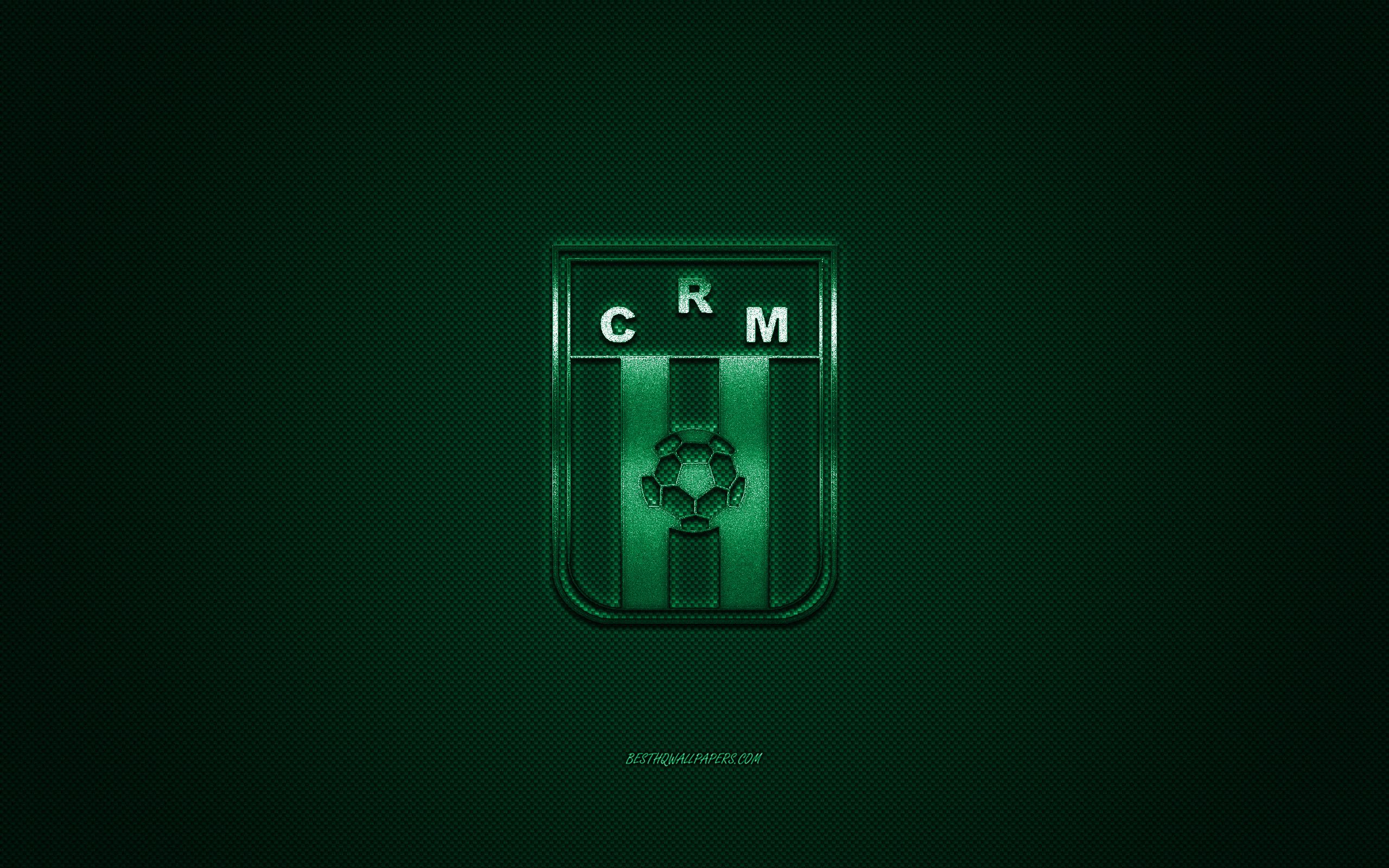 Download wallpaper Racing Club de Montevideo, Uruguayan football club, Uruguayan Primera Division, green logo, green carbon fiber background, football, Montevideo, Uruguay, Racing Club de Montevideo logo for desktop with resolution 2560x1600. High