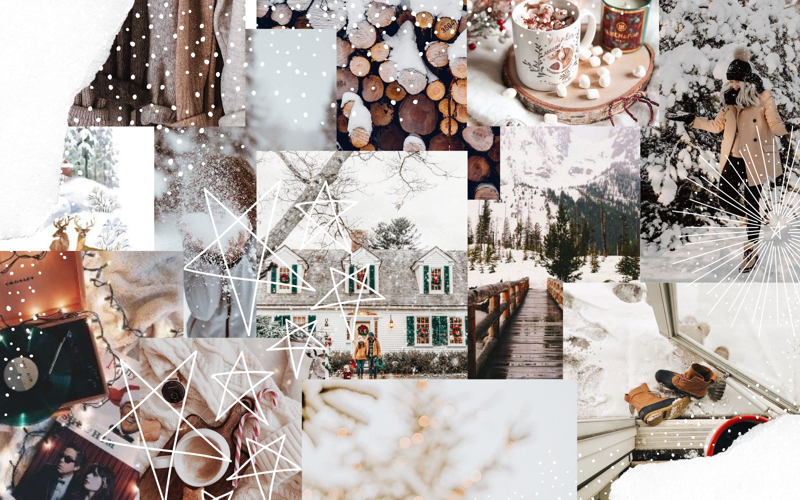 Aesthetic Christmas Collage Desktop Wallpapers - Wallpaper Cave