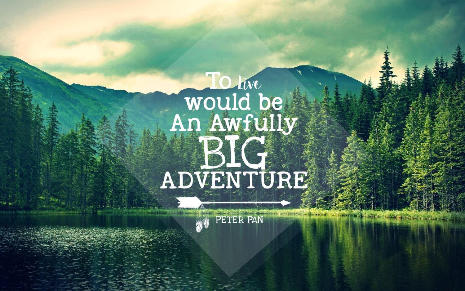 To live would be an awfully big adventure. -Peter Pan Image Credit: etsystatic.com. Desktop background quote, Phone wallpaper quotes, Peter pan