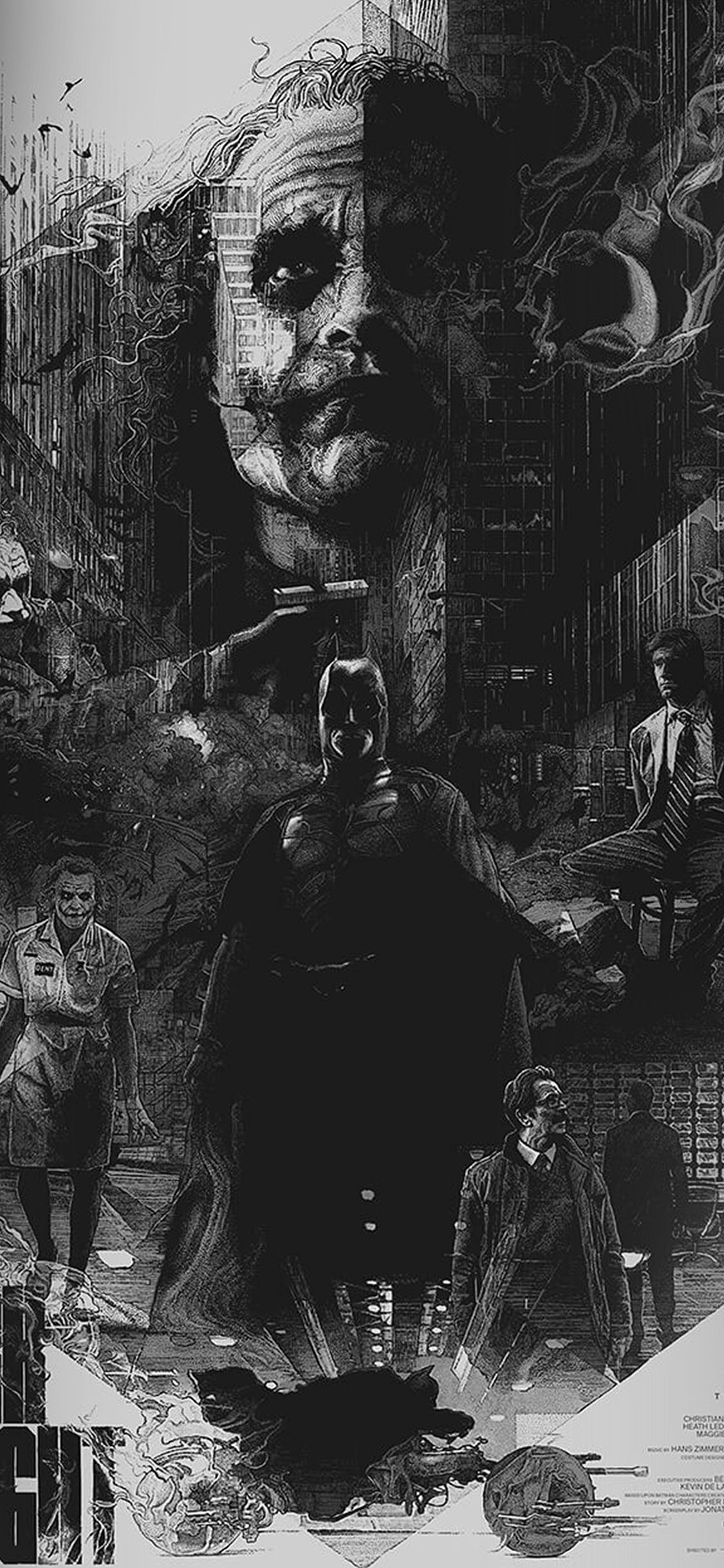 iPhone X wallpaper. joker batman poster film hero illustration art
