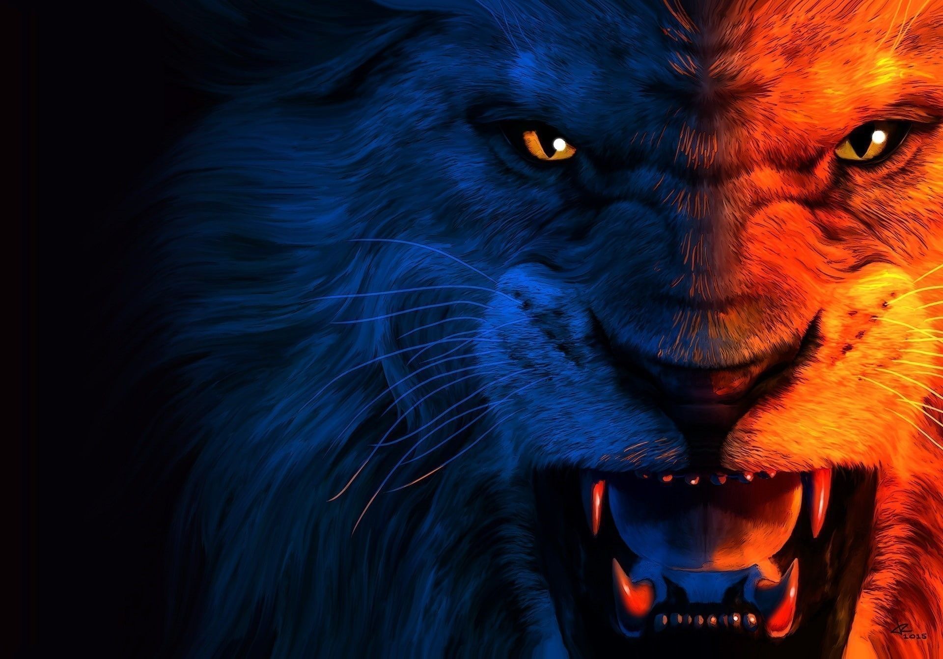 Angry Lion HD Desktop Wallpaper Download Resolution 4K Wallpaper