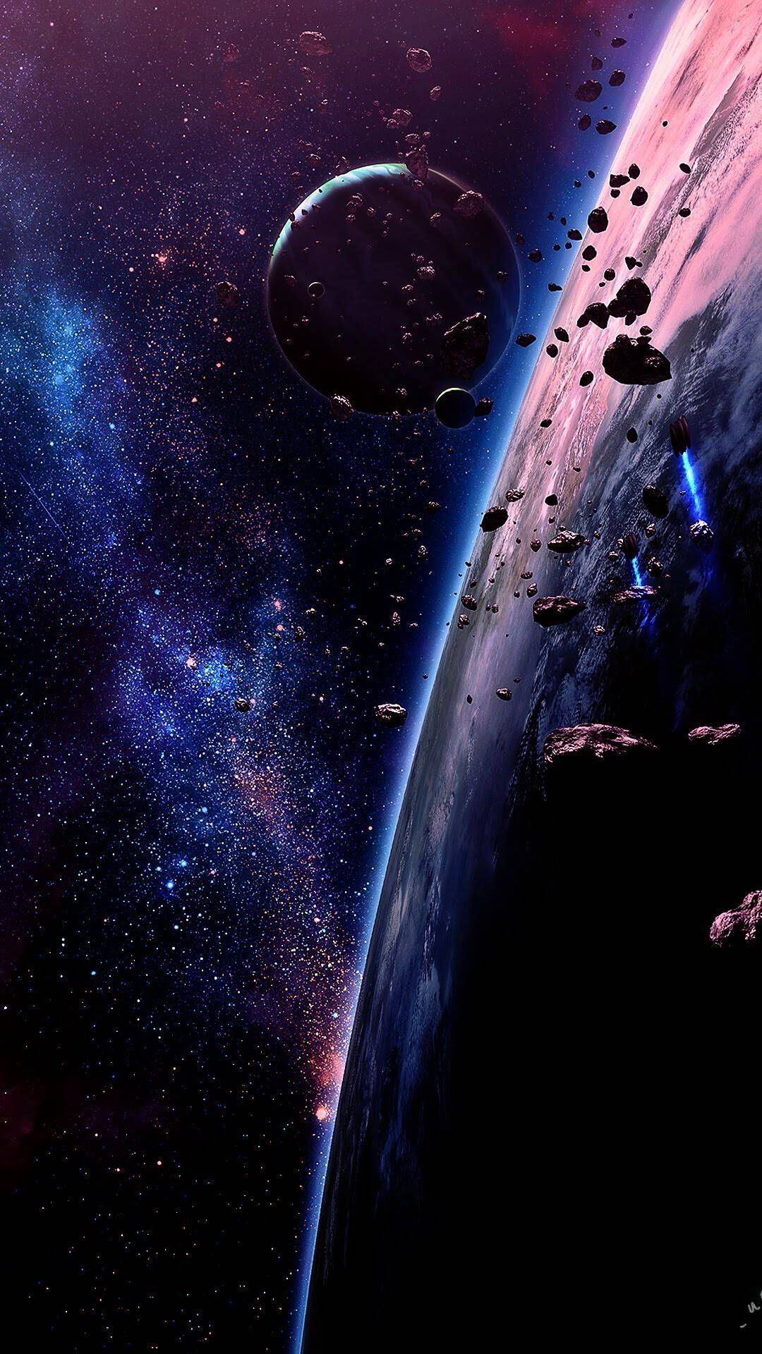 AMOLED Space Wallpaper. AMOLED Wallpaper. Black Background. Dark Wallpaper for Android. Space iphone wallpaper, Space art, Wallpaper earth