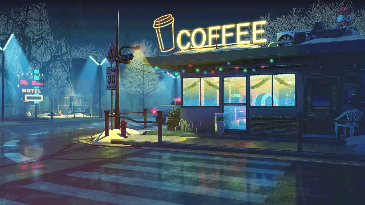 Cyberpunk Coffee Shop Live Wallpaper