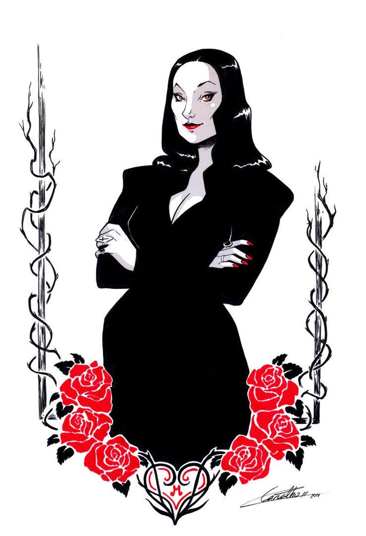 Morticia Addams by Lorena Carvalho [©2014]. Morticia addams, Art, Family tattoos