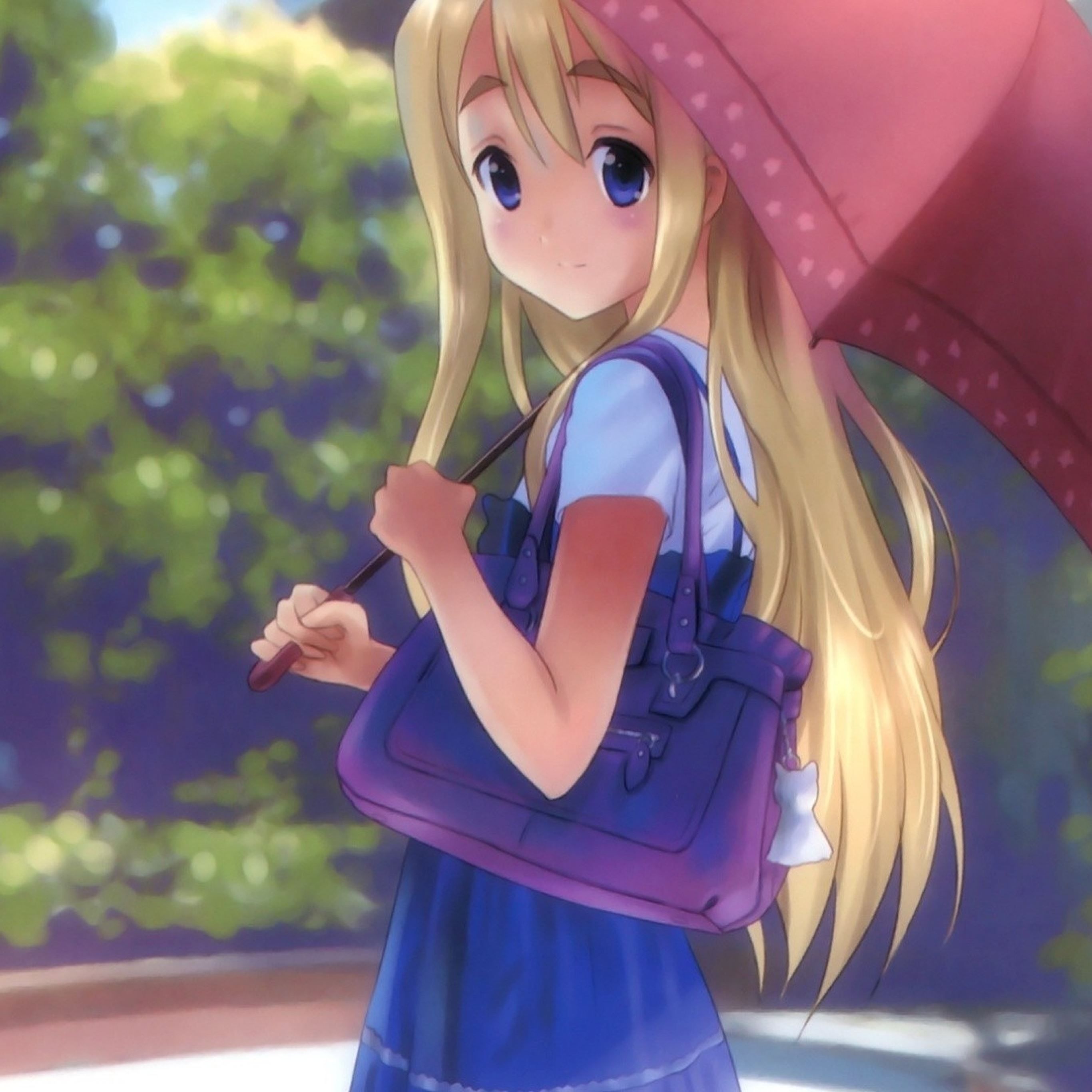 blonde anime wallpapers ipad aesthetic couple umbrella pretty wallpaperaccess cartoons